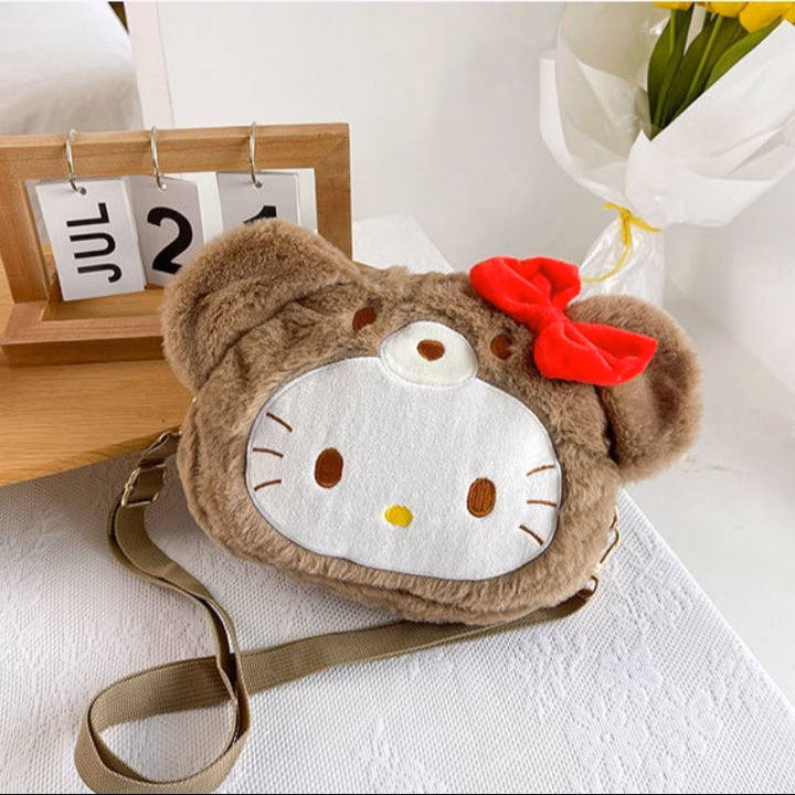 Túi Kitty Đính Nơ Mũ Gấu Nâu Đeo Chéo Phong Cách Lolita Dễ Thương Cho Bạn Nữ- Dmastore - Ảnh 12