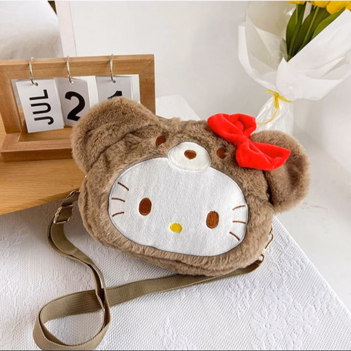 Túi Kitty Đính Nơ Mũ Gấu Nâu Đeo Chéo Phong Cách Lolita Dễ Thương Cho Bạn Nữ- Dmastore - Ảnh 16