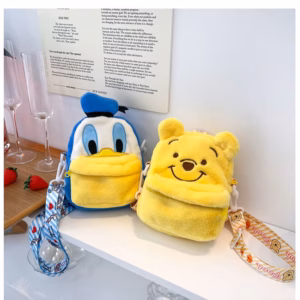 Balo - Túi Bao Tử Gấu Disney Mini 2 Ngăn Vải Nhung Dễ Thương Cho Nam Và Nữ - Dmastore