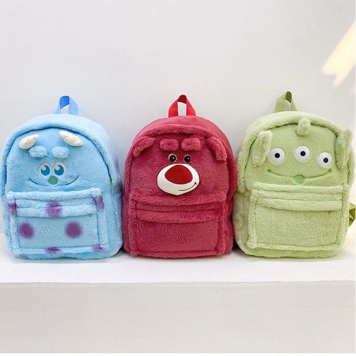 Balo Hoạt Hình Disney Gấu Dâu, Sulley, Quát Vật 3 Mắt Size Lớn Dày Dặn 3 Ngăn Dễ Thương - Dmastore - Ảnh 2