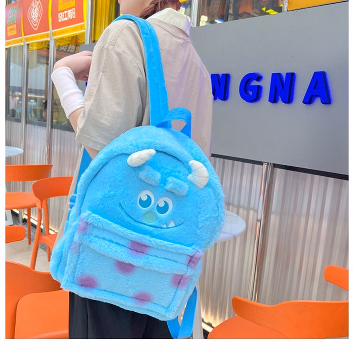 Balo Hoạt Hình Disney Gấu Dâu, Sulley, Quát Vật 3 Mắt Size Lớn Dày Dặn 3 Ngăn Dễ Thương - Dmastore - Ảnh 10