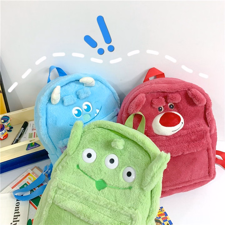 Balo Hoạt Hình Disney Gấu Dâu, Sulley, Quát Vật 3 Mắt Size Lớn Dày Dặn 3 Ngăn Dễ Thương - Dmastore - Ảnh 13