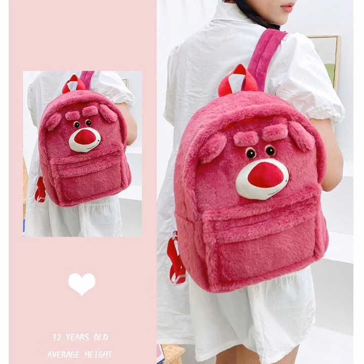 Balo Hoạt Hình Disney Gấu Dâu, Sulley, Quát Vật 3 Mắt Size Lớn Dày Dặn 3 Ngăn Dễ Thương - Dmastore - Ảnh 11