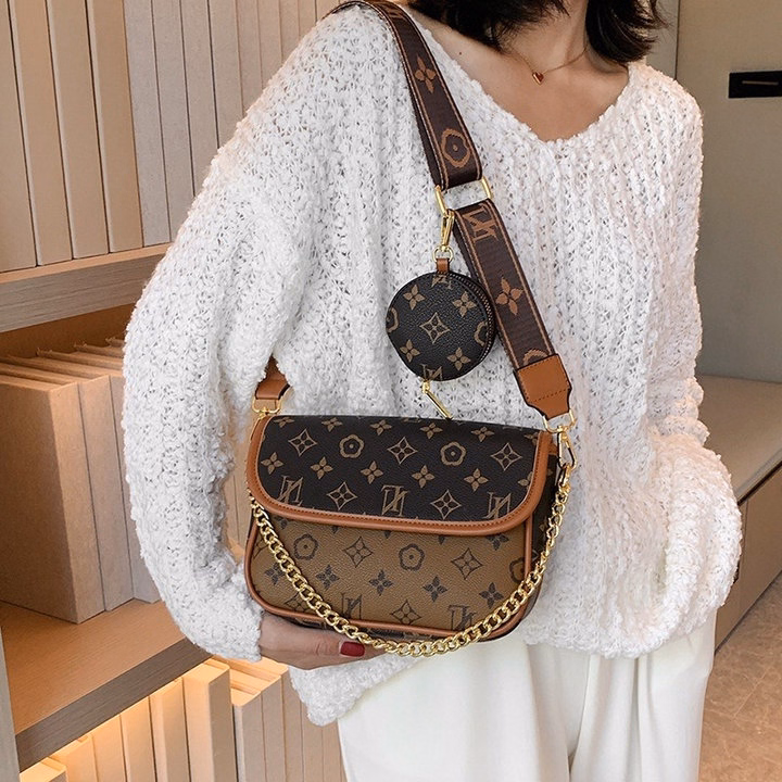 Túi Đeo Chéo Họa Tiết Retro Thời Trang Cực Sang Chảnh Kèm Ví Wh510 - Winnie House - Ảnh 6