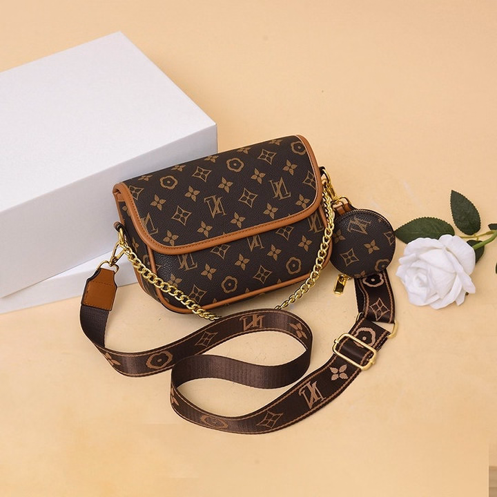 Túi Đeo Chéo Họa Tiết Retro Thời Trang Cực Sang Chảnh Kèm Ví Wh510 - Winnie House - Ảnh 11