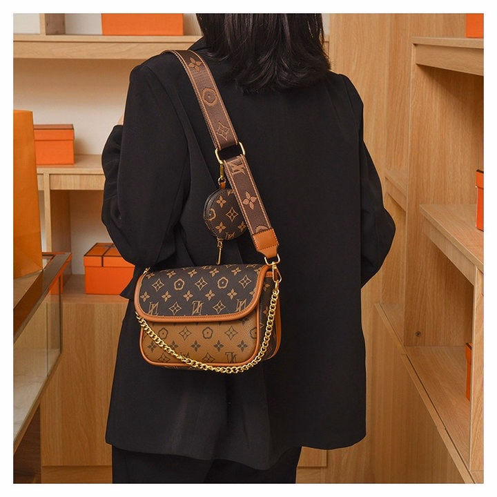 Túi Đeo Chéo Họa Tiết Retro Thời Trang Cực Sang Chảnh Kèm Ví Wh510 - Winnie House - Ảnh 12