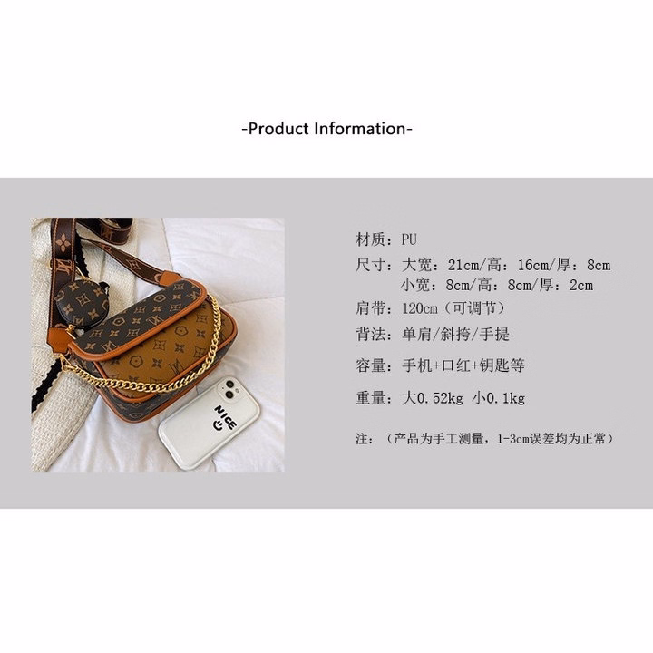 Túi Đeo Chéo Họa Tiết Retro Thời Trang Cực Sang Chảnh Kèm Ví Wh510 - Winnie House - Ảnh 13
