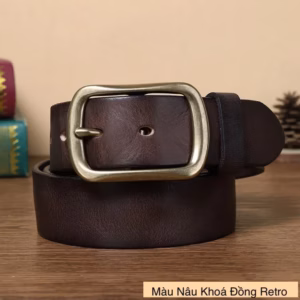 Dây Nịt Thắt Lưng Nam Da Bò Vegtan Cao Cấp Bản Rộng 3.8Cm Khóa Kim Đồng Retro Cổ Điển Svaz01 - Zinpro