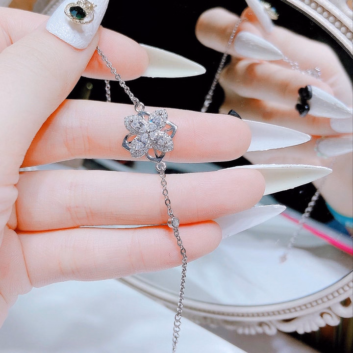 Lắc Tay Bạc Ý Hoa Xoay Xi Bạch Kim Cao Cấp - Thắng Giang - Ảnh 2