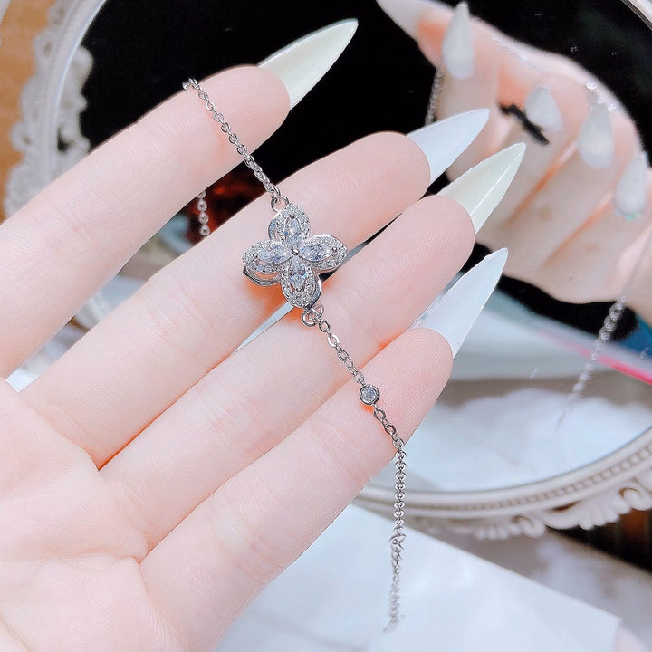 Lắc Tay Bạc Ý Hoa Xoay Xi Bạch Kim Cao Cấp - Thắng Giang