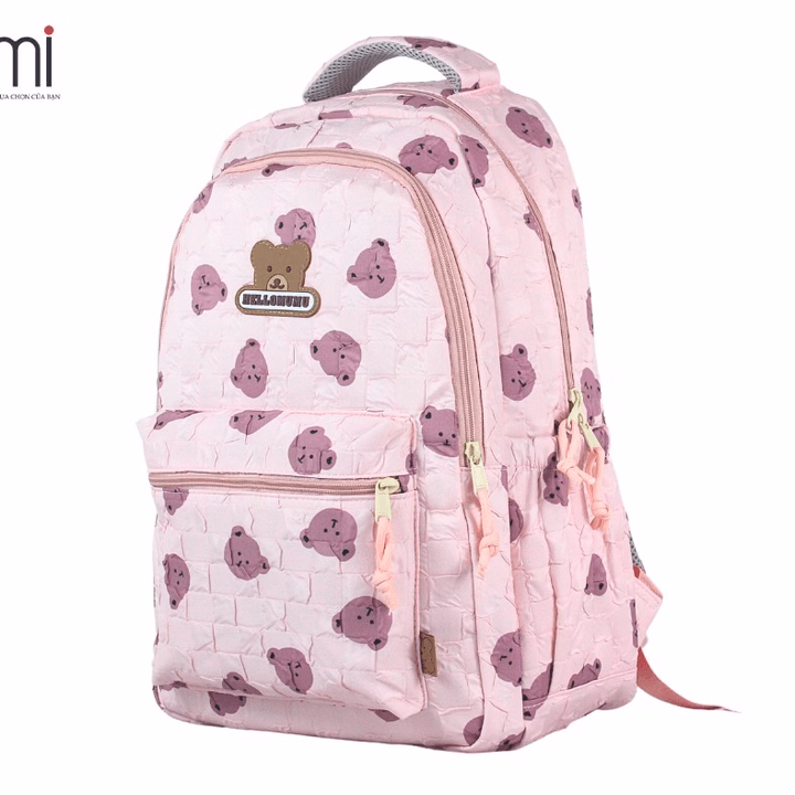 Balo Học Sinh Dễ Thương Họa Tiết Gấu Nổi - Emi Fashion - Ảnh 4