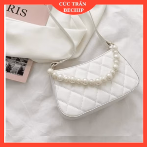 Túi Xách Nữ Dây Da Kèm Chuỗi Ngọc Ctb23 -Bechip