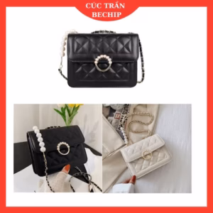 Túi Xách Nữ Đeo Chéo Dây Xích Phối Ngọc Cao Cấp Ctb21 - Bechip