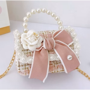 Túi Dạ Cho Bé Kèm Quai Ngọc Nơ Hồng Siêu Đẹp Pp539 - Pipi Store