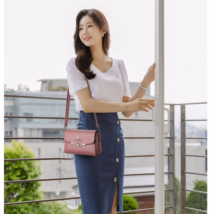 Túi Xách Nữ Đeo Chéo, Đeo Vai Nắp Gập Thời Trang Trung Niên Pp548 - Pipi Store - Ảnh 8