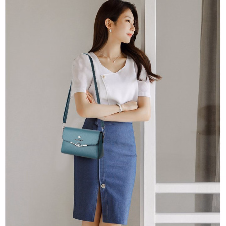 Túi Xách Nữ Đeo Chéo, Đeo Vai Nắp Gập Thời Trang Trung Niên Pp548 - Pipi Store - Ảnh 12