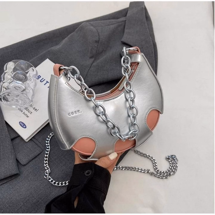Túi Xách Nữ Dáng Bầu Da Pu Cao Cấp Phối Dây Xích Thời Trang Wh551 - Winnie House - Ảnh 3