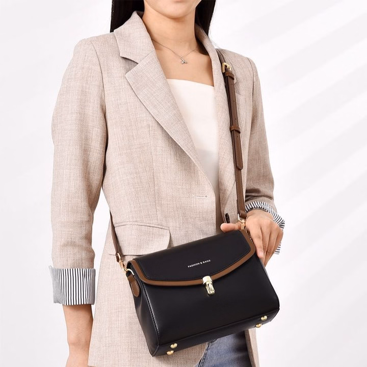 Túi Xách Công Sở Dáng Chữ Nhật Da Mềm Kẻ Viền Khóa Mới Lạ Wh557, W483 - Winnie House - Ảnh 9