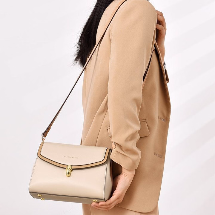 Túi Xách Công Sở Dáng Chữ Nhật Da Mềm Kẻ Viền Khóa Mới Lạ Pp557 - Pipi Store - Ảnh 8