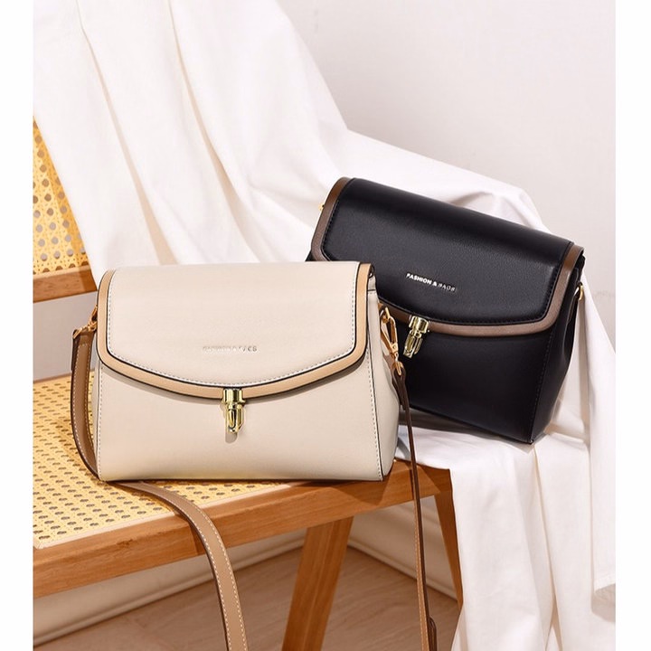 Túi Xách Công Sở Dáng Chữ Nhật Da Mềm Kẻ Viền Khóa Mới Lạ Pp557 - Pipi Store - Ảnh 3