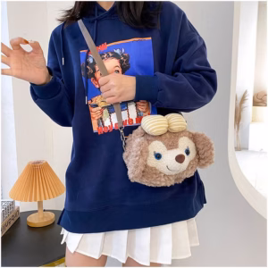 Túi Đeo Chéo Gấu Duffy Nâu Đeo Nơ Đáng Yêu - Dmastore