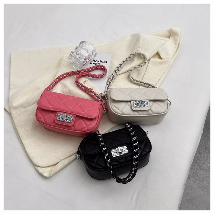 Túi Xách Nữ, Đeo Chéo Quai Đan 2 Dây Khóa Xoay Phối Da Bền Đẹp Wh582 - Winnie House - Ảnh 11