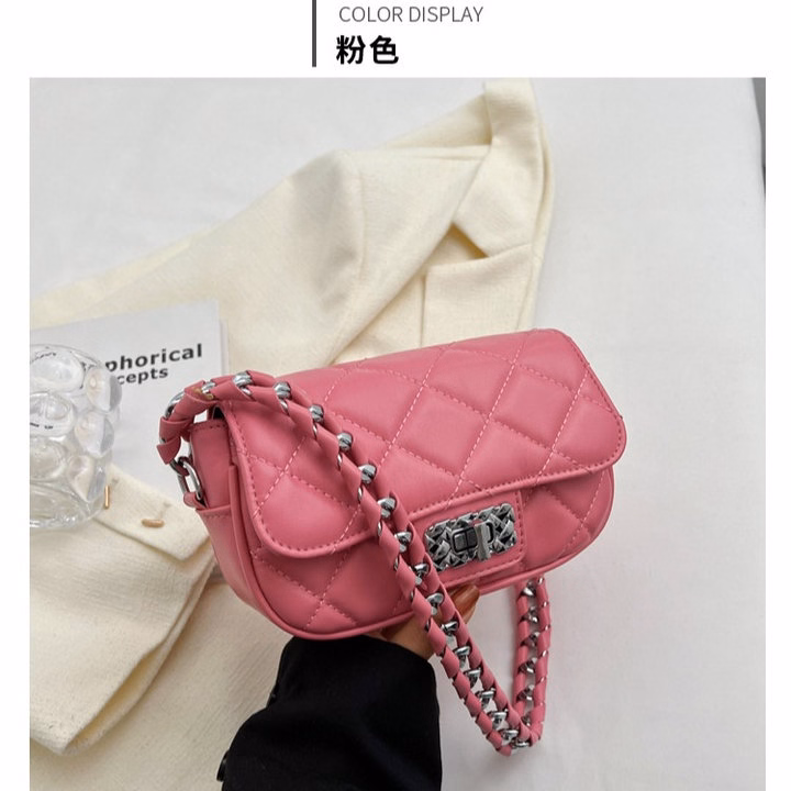 Túi Xách Nữ, Đeo Chéo Quai Đan 2 Dây Khóa Xoay Phối Da Bền Đẹp Wh582 - Winnie House - Ảnh 3