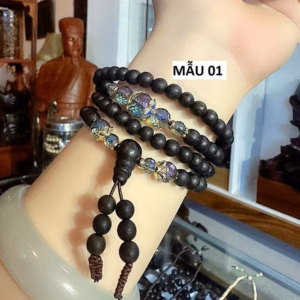 [Dây] Vòng Trầm Công Nghệ Được Kết Đá Mossanite Và Charm - Ttvtcn