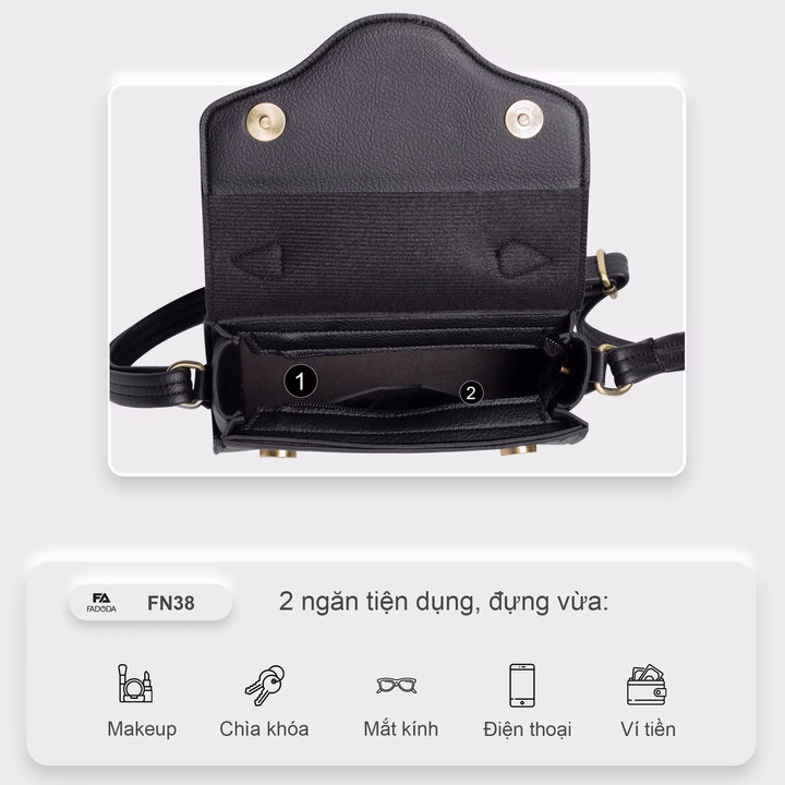 Túi Đeo Chéo Nữ Mini Dạng Hộp Thời Trang Fn38 - Fadoda - Ảnh 8