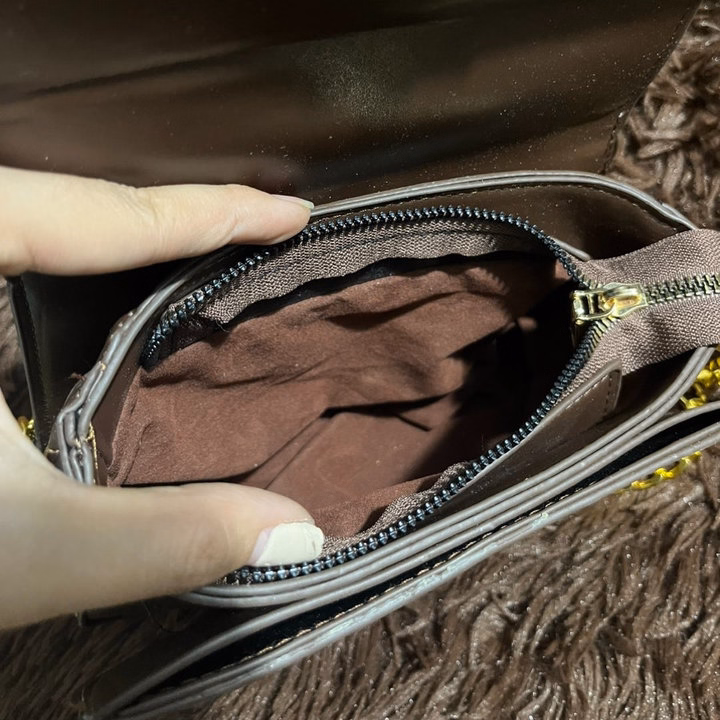 Túi Đeo Chéo Phối Xích Da Trơn Cao Cấp Sang Trọng Khóa Chữ T Wh588 - Winnie House - Ảnh 7