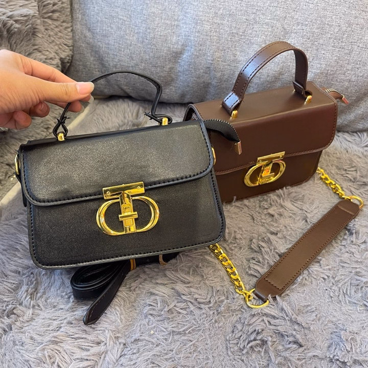 Túi Đeo Chéo Phối Xích Da Trơn Cao Cấp Sang Trọng Khóa Chữ T Wh588 - Winnie House - Ảnh 3