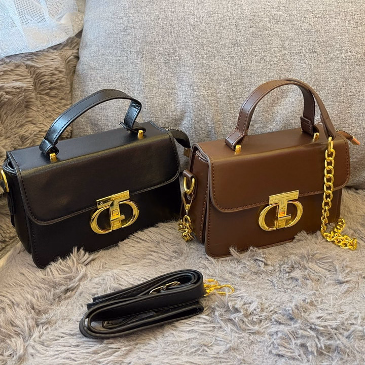 Túi Đeo Chéo Phối Xích Da Trơn Cao Cấp Sang Trọng Khóa Chữ T Wh588 - Winnie House - Ảnh 5