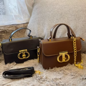 Túi Đeo Chéo Phối Xích Da Trơn Cao Cấp Sang Trọng Khóa Chữ T Pp588 - Pipi Store