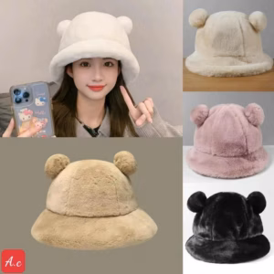 Mũ Tai Gấu Lông Thỏ Mềm Mịn