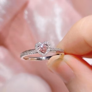 Nhẫn Trái Tim Bạc Ta Tâm Đá Hồng - Thắng Giang