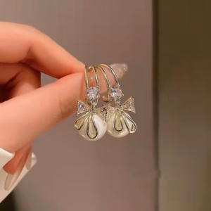 Bông Tai Nơ Bạc Ta Ông Trai San Hô Xi Vàng - Thắng Giang