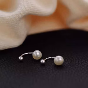 Bông Tai Nụ Ngọc Trai Nuôi Thiên Nhiên Chuôi Bạc Ta - Thắng Giang