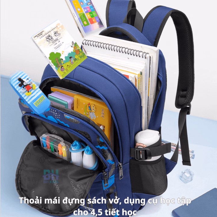 Balo Phi Hành Gia Chống Gù Cho Bé Trai Từ Lớp 1- Lớp 6, Chất Liệu Polyester Chống Thấm Nước, Phản Quang Phát Sáng Ban Đêm Ch139 - Bh Kids - Ảnh 2