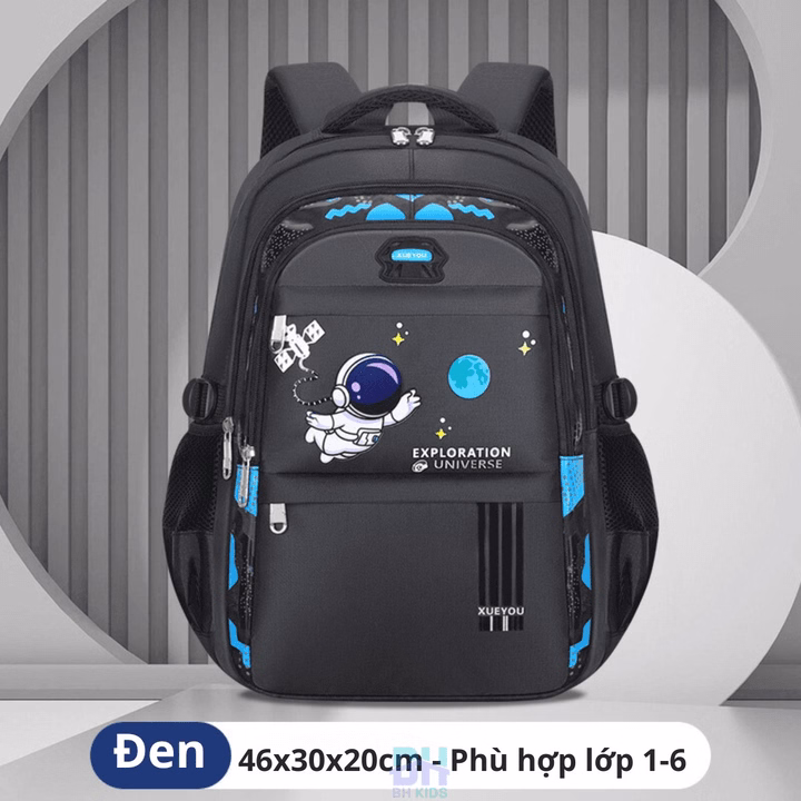 Balo Phi Hành Gia Chống Gù Cho Bé Trai Từ Lớp 1- Lớp 6, Chất Liệu Polyester Chống Thấm Nước, Phản Quang Phát Sáng Ban Đêm Ch139 - Bh Kids - Ảnh 11