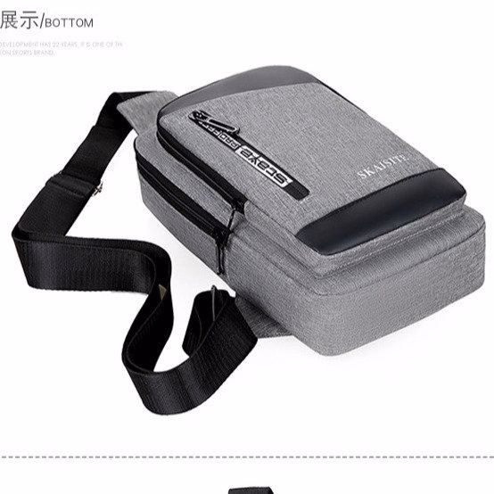 Túi Đeo Chéo, Đeo Ngực Nam Nữ Vải Canvas Chống Nước, Chống Trộm Tích Hợp Cổng Sạc Wh608 - Winnie House - Ảnh 16