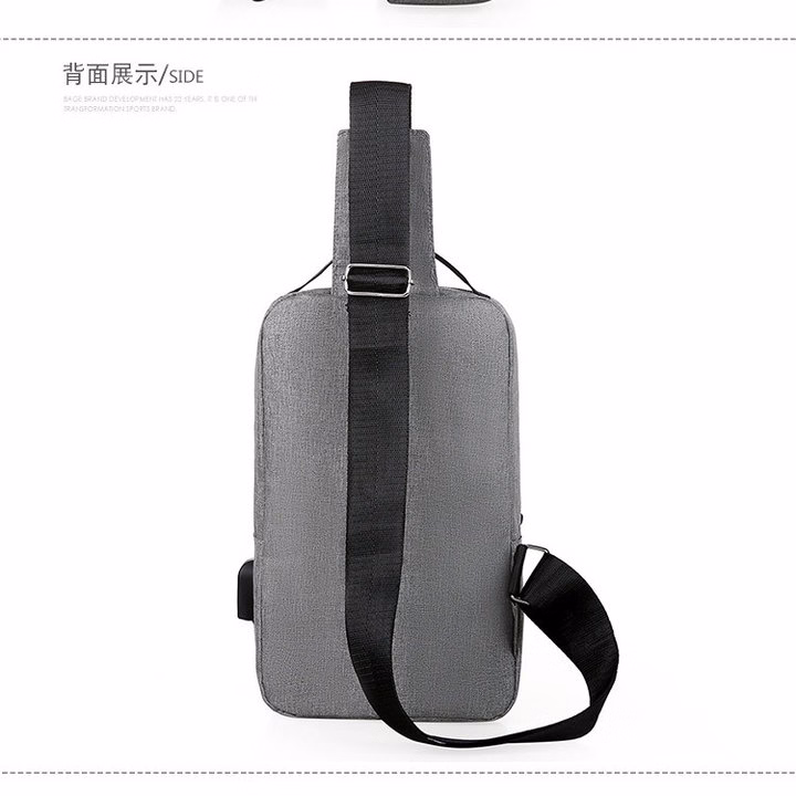 Túi Đeo Chéo, Đeo Ngực Nam Nữ Vải Canvas Chống Nước, Chống Trộm Tích Hợp Cổng Sạc Pp608 - Pipi Store - Ảnh 7