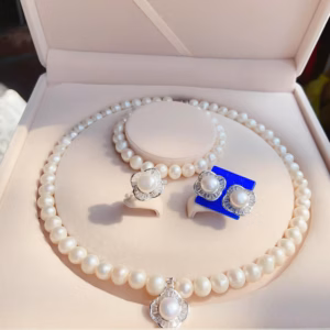 Bộ Trang Sức Ngọc Trai Nuôi Thiên Nhiên Bọc Bạc Ta - Thắng Giang