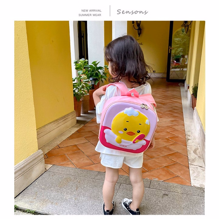 Balo Vuông Trẻ Em Cao Cấp Siêu Nhẹ Chống Nước, Quai Đeo Bằng Đệm Êm Giúp Bé Mang Thoải Mái Trên Vai 56308 - Lady'S Passion - Ảnh 2