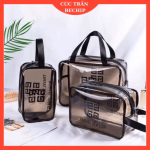 Bộ 3 Túi Đựng Mỹ Phẩm, Dụng Cụ Trang Điểm, Mỹ Phẩm Trong Suốt Ctb13 - Bechip