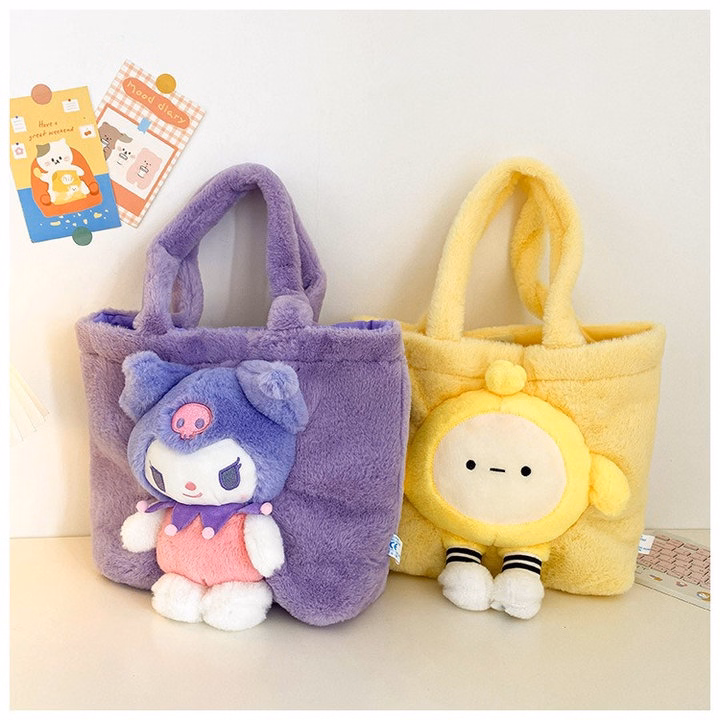 Túi Tote Đính Gấu Hoạt Hình Sanrio, Hình Trứng Phong Cách Hàn Quốc Dễ Thương - Dmastore - Ảnh 2