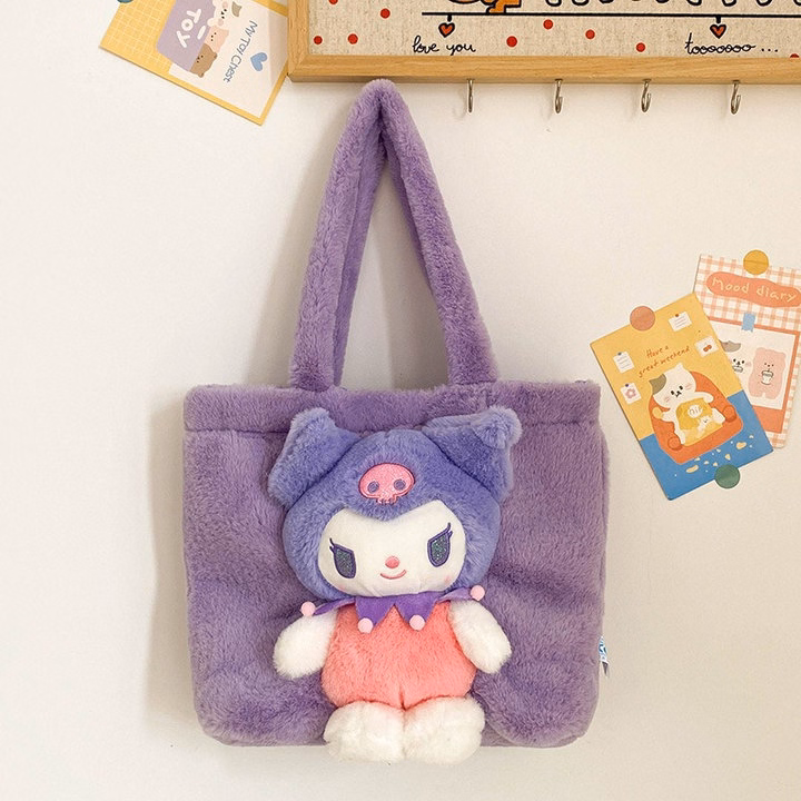 Túi Tote Đính Gấu Hoạt Hình Sanrio, Hình Trứng Phong Cách Hàn Quốc Dễ Thương - Dmastore - Ảnh 4