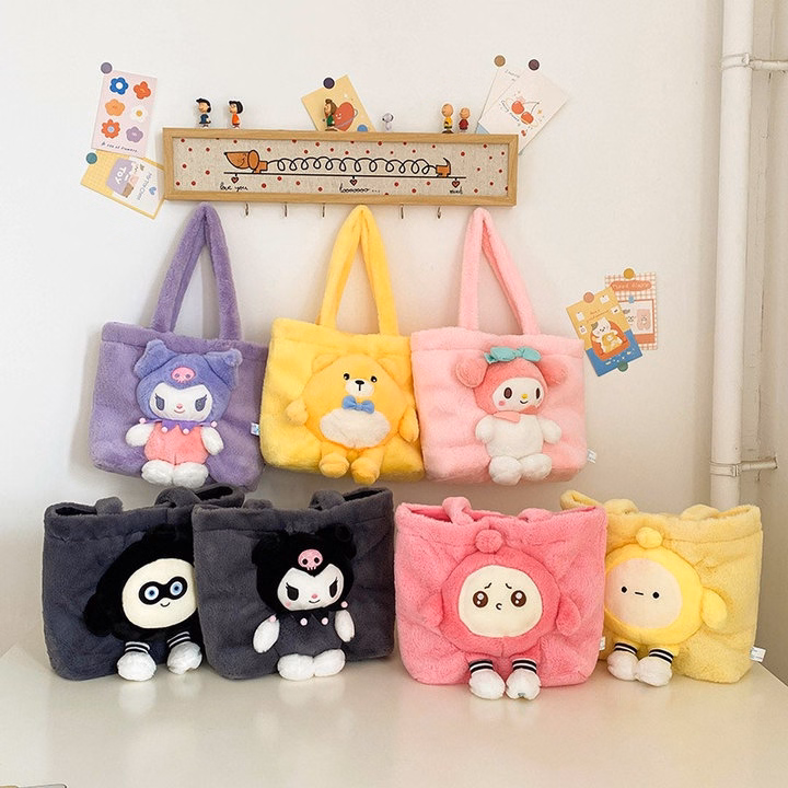 Túi Tote Đính Gấu Hoạt Hình Sanrio, Hình Trứng Phong Cách Hàn Quốc Dễ Thương - Dmastore - Ảnh 6