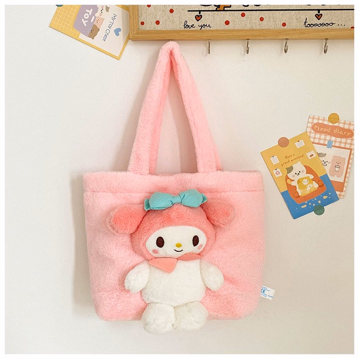 Túi Tote Đính Gấu Hoạt Hình Sanrio, Hình Trứng Phong Cách Hàn Quốc Dễ Thương - Dmastore - Ảnh 5