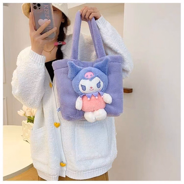Túi Tote Đính Gấu Hoạt Hình Sanrio, Hình Trứng Phong Cách Hàn Quốc Dễ Thương - Dmastore - Ảnh 12