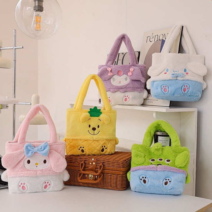 Túi Xách Tay Sanrio Không Nhồi Bông Phong Cách Hoạt Hình Dễ Thương - Dmastore